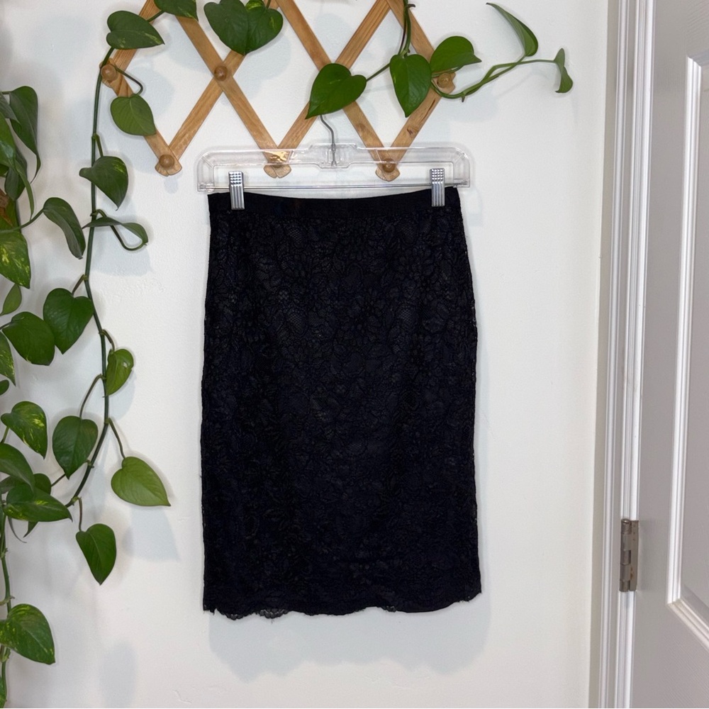 New York & Company Black Lace Pencil Skirt